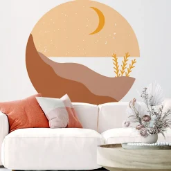 Papier peint intissé pré-encollé fresques géantes - ROND BORD DE MER BEIGE - 60x60cm