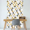 Papier peint intissé pré-encollé - MOTIF GÉOMÉTRIQUE SCANDINAVE TRIANGLES - 1 rouleau de 300x60cm