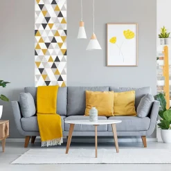 Papier peint intissé pré-encollé - MOTIF GÉOMÉTRIQUE SCANDINAVE TRIANGLES - 1 rouleau de 300x60cm