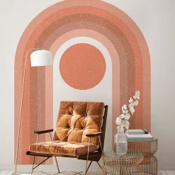 Papier peint intissé pré-encollé fresques géantes - ARCHE ARC-EN-CIEL ROSE - 95x60cm