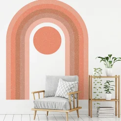 Papier peint intissé pré-encollé fresques géantes - ARCHE ARC-EN-CIEL ROSE - 95x60cm