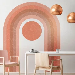 Papier peint intissé pré-encollé fresques géantes - ARCHE ARC-EN-CIEL ROSE - 95x60cm