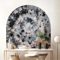 Papier peint intissé pré-encollé fresques géantes - ARCHE TEINTURE ABSTRAITE SOMBRE - 120x120cm