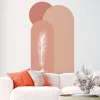 Papier peint intissé pré-encollé fresques géantes - ARCHES ET PLUME ROSE - 150x90cm
