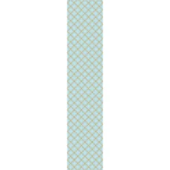 Papier peint intissé pré-encollé - RÉTRO ORNEMENTS AQUAMARINE ET JAUNE - 1 rouleau de 300x60cm