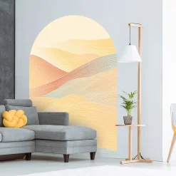 Papier peint intissé pré-encollé fresques géantes - ARCHE COUCHER DE SOLEIL DÉSERTIQUE - 127x90cm