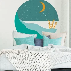 Papier peint intissé pré-encollé fresques géantes - ROND BORD DE MER TURQUOISE - 120x120cm