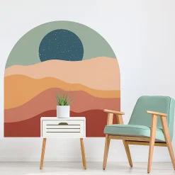 Papier peint intissé pré-encollé fresques géantes - DUNE ET ÉTOILES - 60x60cm