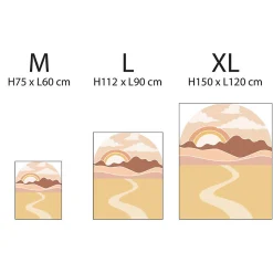 Papier peint intissé pré-encollé fresques géantes - SOLEIL LEVANT CALIFORNIEN AVEC DÉSERT ET NUAGES SOUS ARCHE - 150x120cm