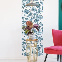 Papier peint intissé pré-encollé - FLEURS D'ÉTÉ BLEUES - 1 rouleau de 300x60cm