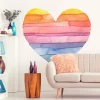 Papier peint intissé pré-encollé fresques géantes - CŒUR ARC-EN-CIEL - 120x120cm