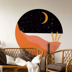 Papier peint intissé pré-encollé fresques géantes - ROND BORD DE MER NOIR - 90x90cm