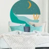 Papier peint intissé pré-encollé fresques géantes - ROND BORD DE MER TURQUOISE - 90x90cm