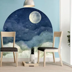 Papier peint intissé pré-encollé fresques géantes - NUIT AU CLAIRE DE LA LUNE - 60x60cm