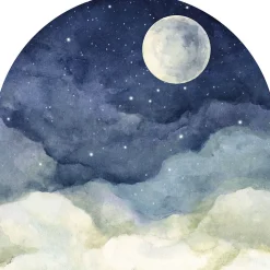 Papier peint intissé pré-encollé fresques géantes - NUIT AU CLAIRE DE LA LUNE - 60x60cm