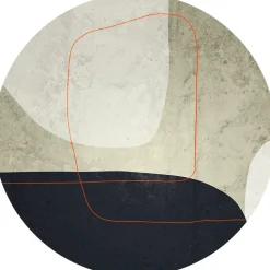 Papier peint intissé pré-encollé fresques géantes - FRESQUE ABSTRAITE LIGNE ORANGE - 120x120cm