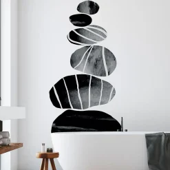 Papier peint intissé pré-encollé fresques géantes - GALETS - 60x60cm