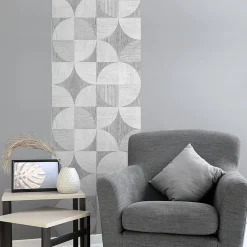 Papier peint intissé pré-encollé - MOSAÏQUE EFFET BOIS GRIS - 1 rouleau de 300x60cm