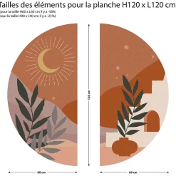 Papier peint intissé pré-encollé fresques géantes - NUIT DÉSERTIQUE ABSTRAITE RONDE - 120x120cm
