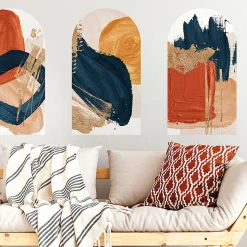 Papier peint intissé pré-encollé fresques géantes - ARCHES ABSTRAITS ROUGES ET BLEUS - 60x90cm