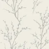 Papier peint intissé Pussy willow imprimé fleurs blanc cassé L.1000 x l.52cm Laura Ashley