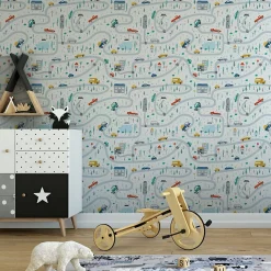 Papier Peint Intissé RUE Véhicules Pour Chambre D'Enfant