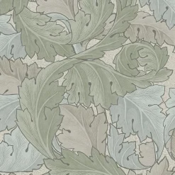 Papier peint intissé Sage & duck egg imprimé fleurs vert L.1000 x l.52cm William Morris