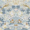 Papier peint intissé Strawberry soft bleu, ocre L.1000 x l.52cm William Morris