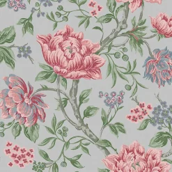 Papier peint intissé Tapestry floral imprimé fleurs et branchages gris L.1000 x l.52cm Laura Ashley