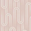 Papier peint intissé Ups N downs peach imprimé design graphique rose L.1000 x l.52cm Envy