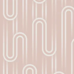 Papier peint intissé Ups N downs peach imprimé design graphique rose L.1000 x l.52cm Envy