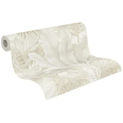 Papier peint intissé vintage feuillage beige mat l.1005 x l.53cm, As Création