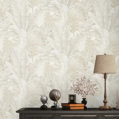 Papier peint intissé vintage feuillage beige mat l.1005 x l.53cm, As Création