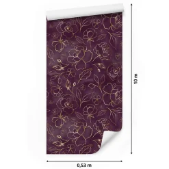 Papier Peint Intisse FLEURS Roses Abstraction Pour Salon