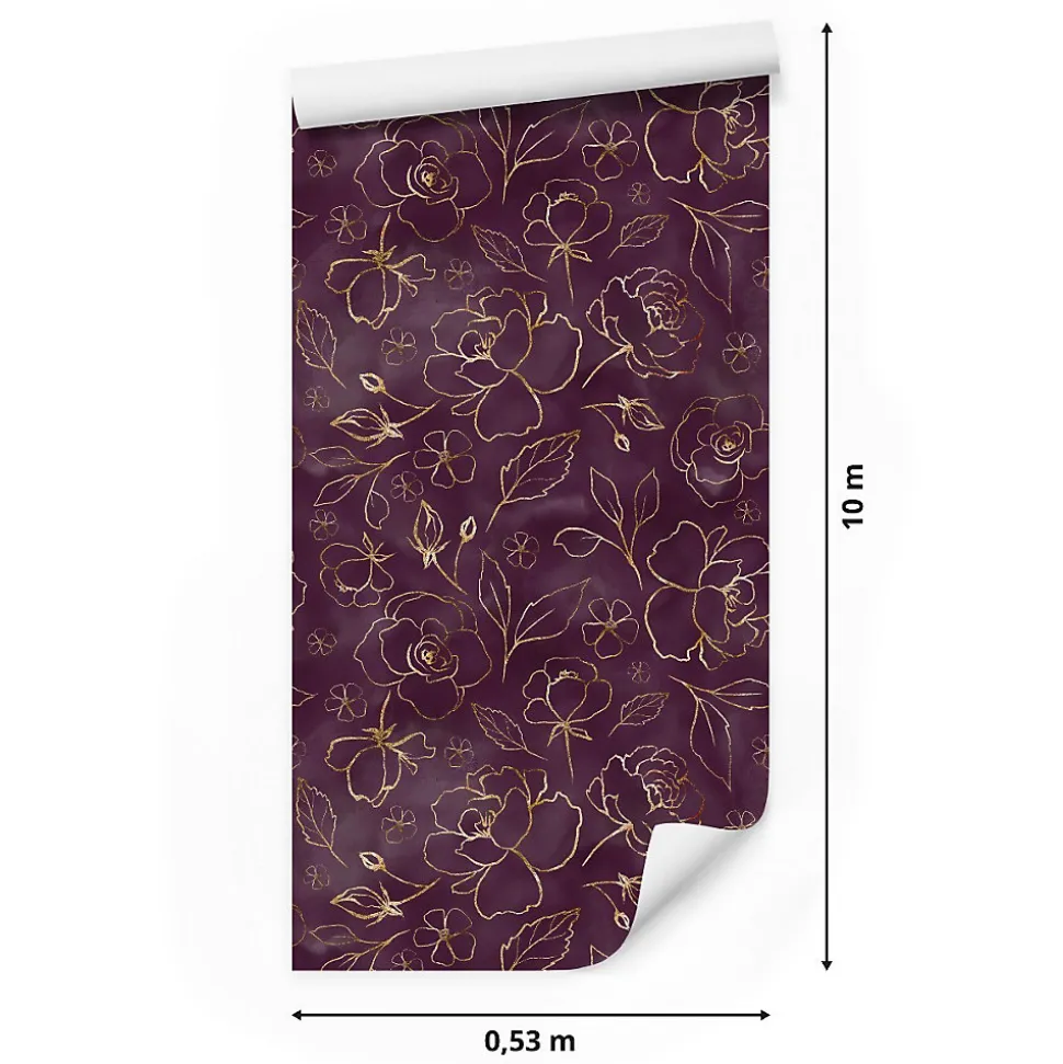 Papier Peint Intisse FLEURS Roses Abstraction Pour Salon