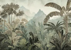 Papier Peint Intissé Panoramique Pour Chambre Cuisine Jungle Forêt tropicale 400x280 cm