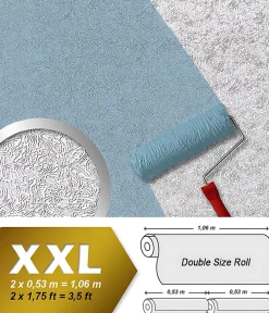 Papier peint non-tissé EDEM 80333BR60 blanc à peindre texturé décorative largeuer double
