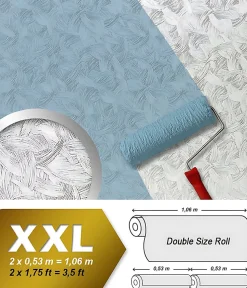 Papier peint non-tissé EDEM 80322BR60 blanc à peindre texturé de trait de pinceau 1 rouleau