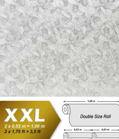 Papier peint non-tissé EDEM 80322BR60 blanc à peindre texturé de trait de pinceau 1 rouleau