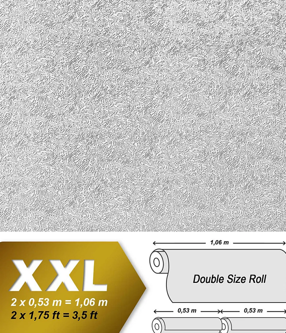 Papier peint non-tissé EDEM 80333BR60-4 EDEM blanc à peindre texture décorative 4 rouleaux