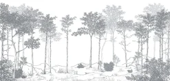 Papier peint panoramique Balade dans les bois, Gris 150 x 250cm