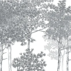 Papier peint panoramique Balade dans les bois, Gris 150 x 250cm