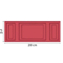 Papier peint panoramique, rouge framboise, effet garantit trompe l'oeil, boiseries soubassement, 75 cm X 200 cm
