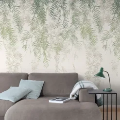 Papier peint panoramique intissé feuillage vert, 2 lés, L.280 x l.159 cm Grandeco Wisteria