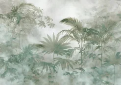 Papier Peint Panoramique Intissé Jungle Feuilles Vert - 400x280 cm - Papier Peint Chambre et salon