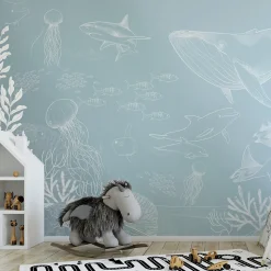 Papier peint panoramique enfant Océan, Bleu ciel 300 x 250cm