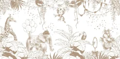 Papier peint panoramique enfant Cirque de la jungle, Brun clair 170 x 250cm