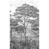Papier peint panoramique Intissé GoodHome Turcoaz noir et blanc 280 x 159 cm