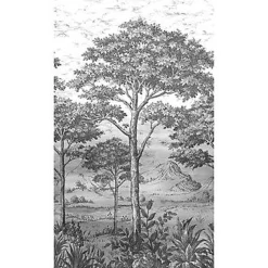 Papier peint panoramique Intissé GoodHome Turcoaz noir et blanc 280 x 159 cm