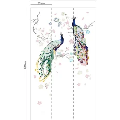 Papier peint panoramique vinyle intissé Seychelles Lutece mat et satiné paon multicolore l.88 x l.53 cm
